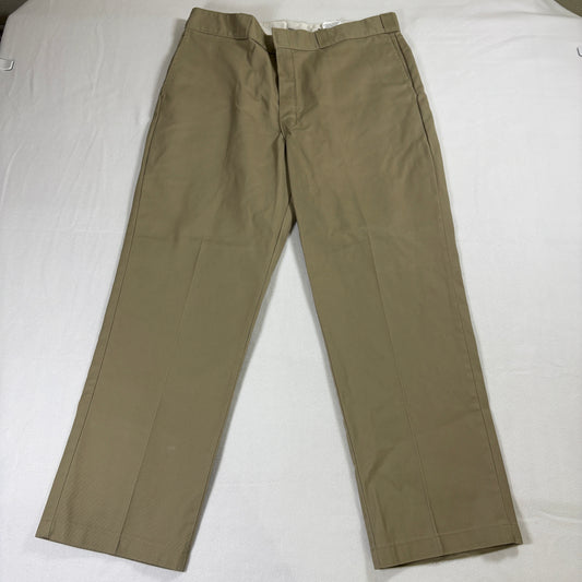 Dickies 874 Original Fit Pants Mens 38x30 Khaki Work Pants Durable Classic Chino