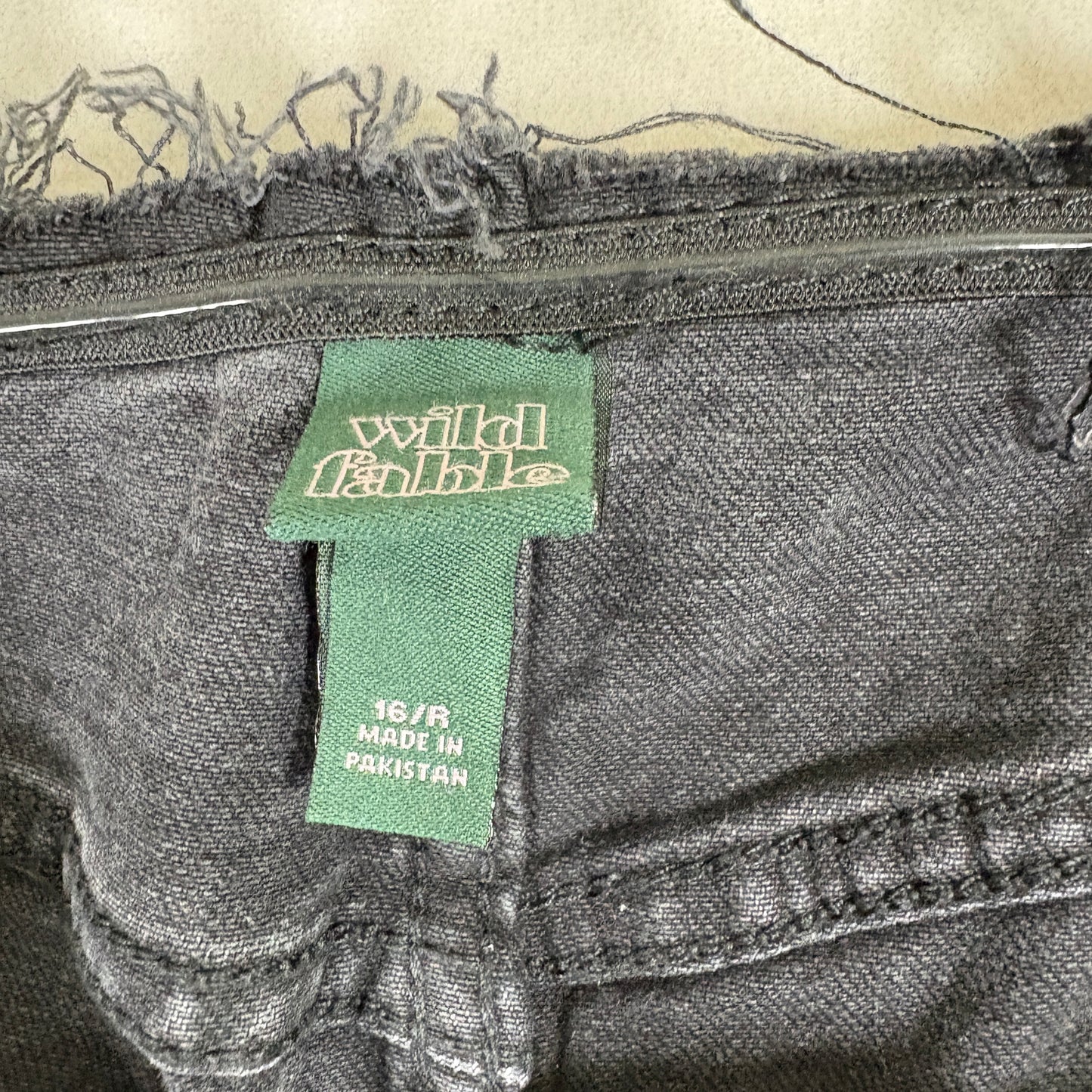 Wild Fable Womens Black Denim Maxi Skirt Size 16R High Rise Grunge Y2K Vintage