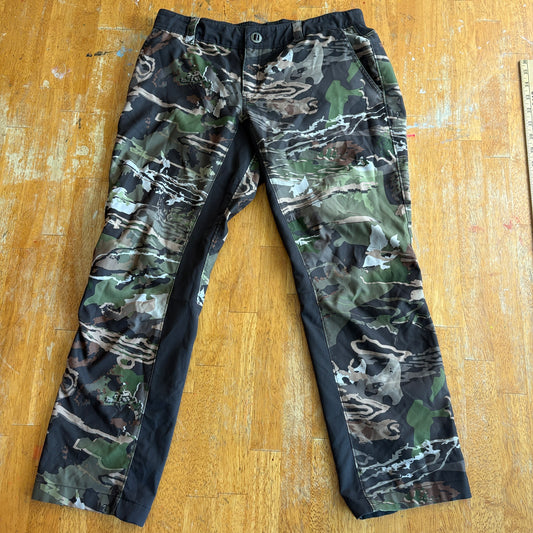 Camo Hunting Pants Tactical Outdoor Under Armour 10 Fits Like 30X26 Stretch