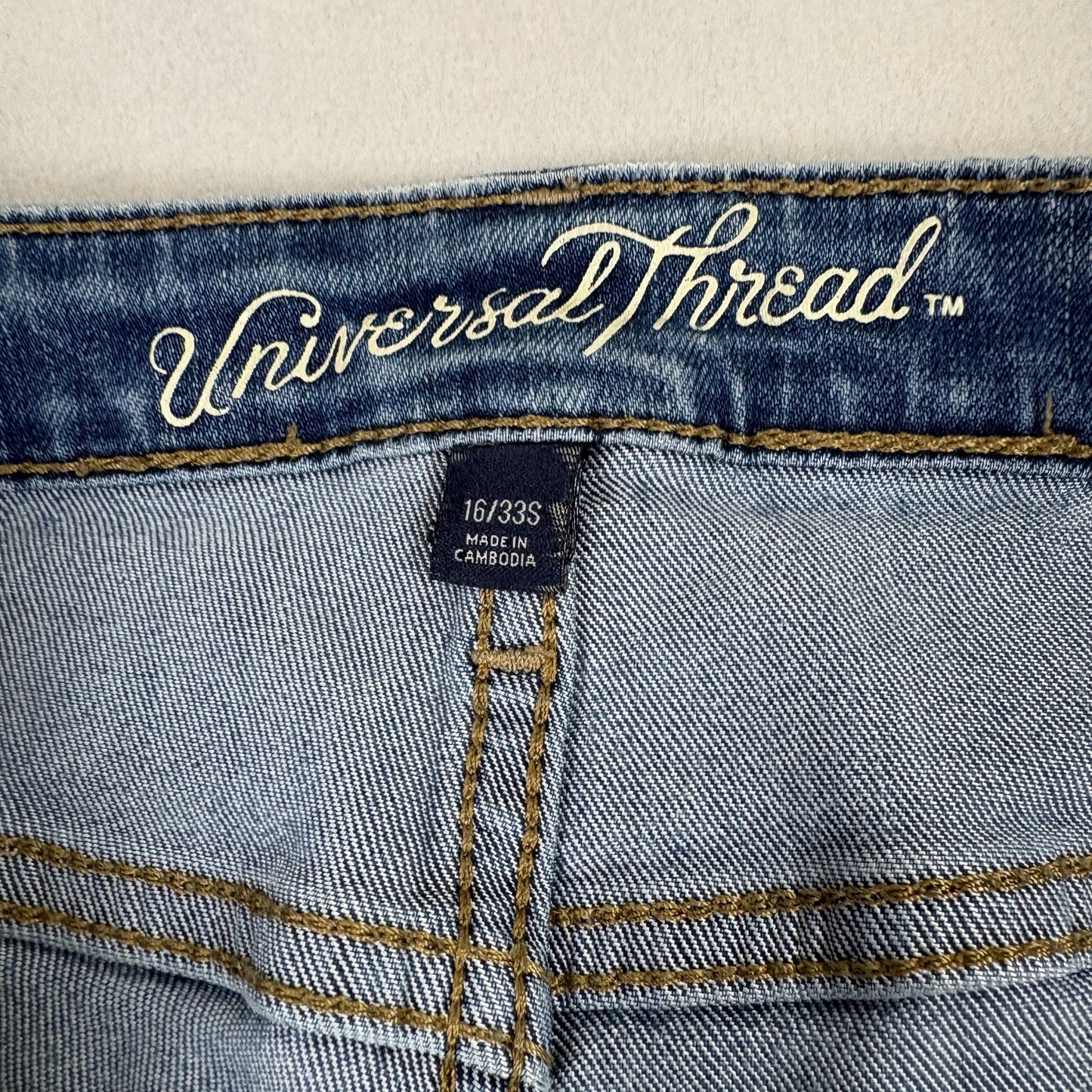 Universal Thread Womens Blue Skinny Jeans Size 16/33S Stretch Denim High Rise