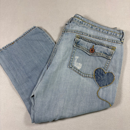 Cruel Girl Womens Light Wash Patchwork Jeans Size 18 Y2K Grunge Vintage Denim