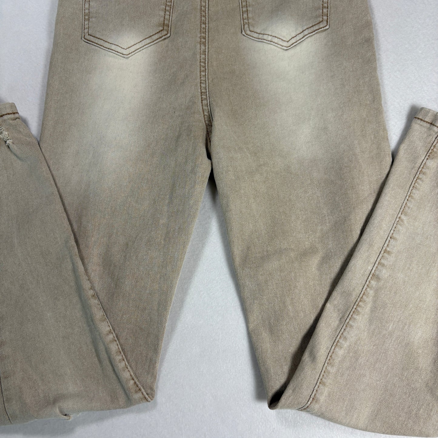 Womens Jeans Size 7 Beige Distressed High Rise Skinny Y2K Vintage Neutral Denim