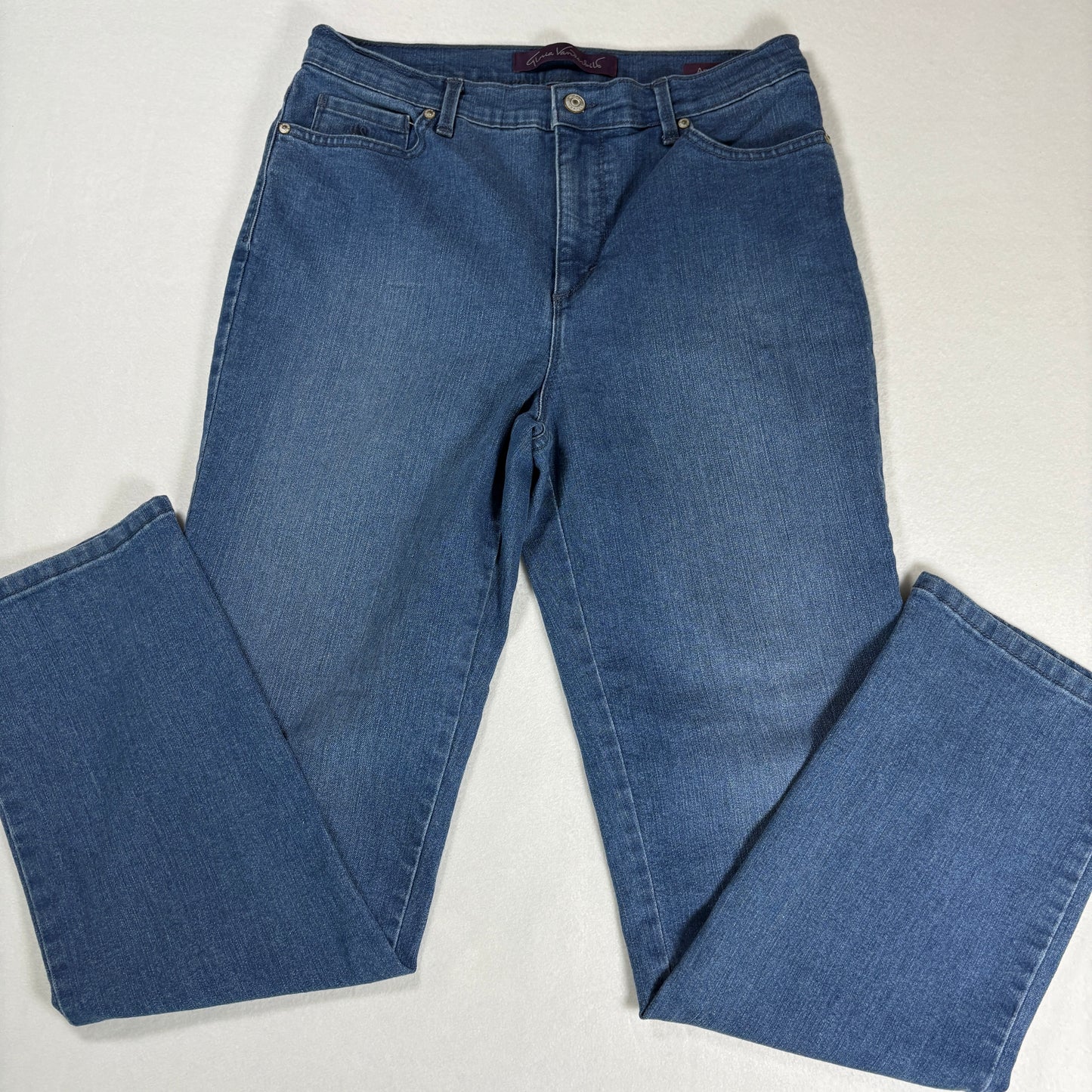 Gloria Vanderbilt Womens Jeans Size 8 Amanda High Rise Straight Blue Denim Classic