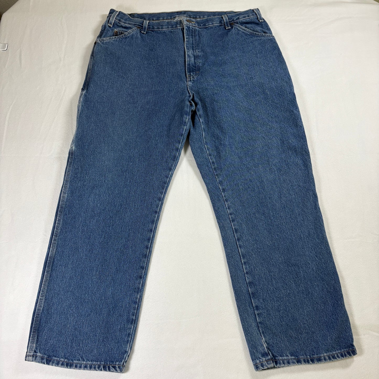 Dickies Jeans Mens 40x30 Relaxed Fit Blue Denim Carpenter Workwear Hammer Loop