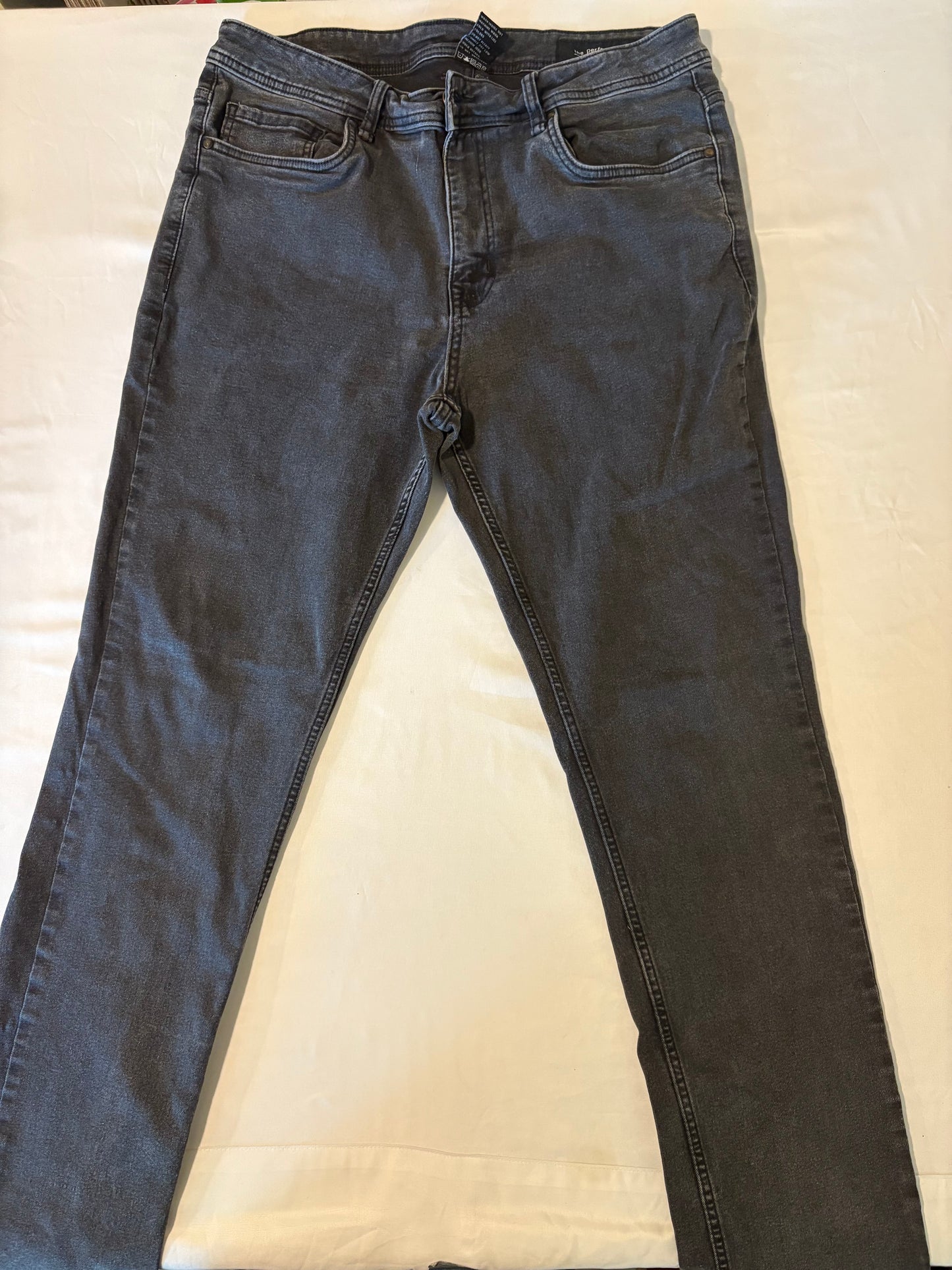 The Perfect Jean NYC Men's Jeans 36x32 Slim Thick Fit Stretch Gray Casual Denim