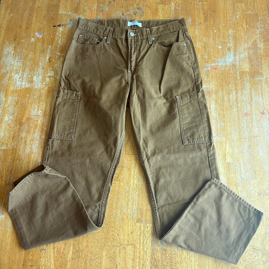 90s Loose Straight Denim Jeans Levi Denizen Tag 8 W29 Fits Like 32X29 Brown