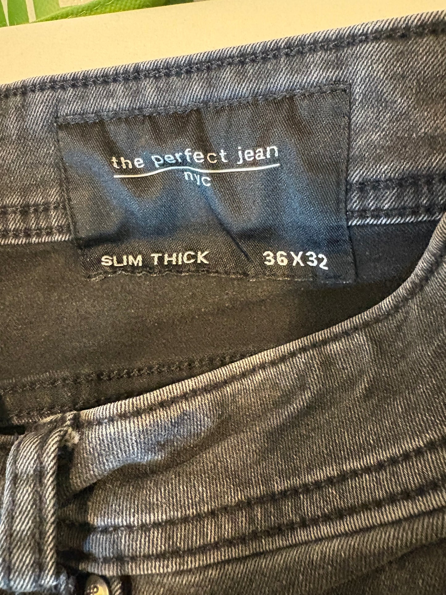 The Perfect Jean NYC Men's Jeans 36x32 Slim Thick Fit Stretch Gray Casual Denim