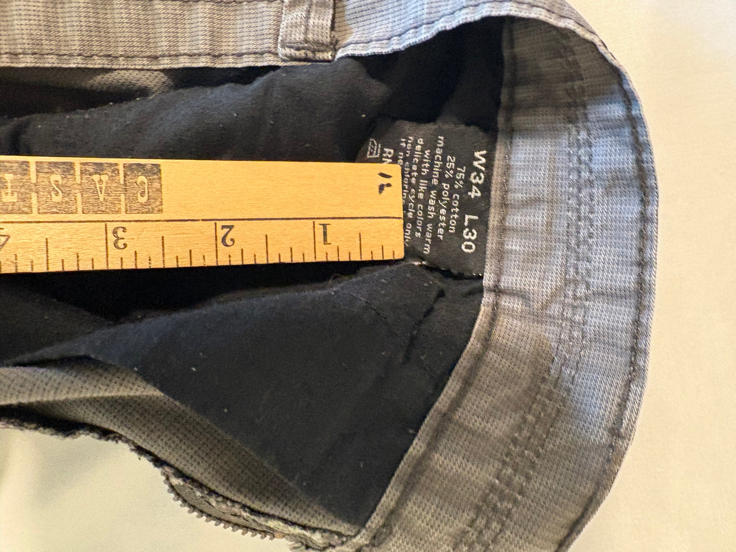 Lanzo Men's Pants 34x30 Gray Modern Fit Stretch Casual Straight Leg Designer