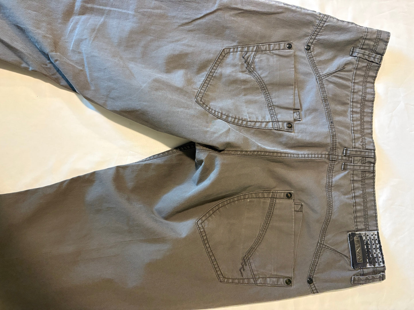 Lanzo Men's Pants 34x30 Gray Modern Fit Stretch Casual Straight Leg Designer