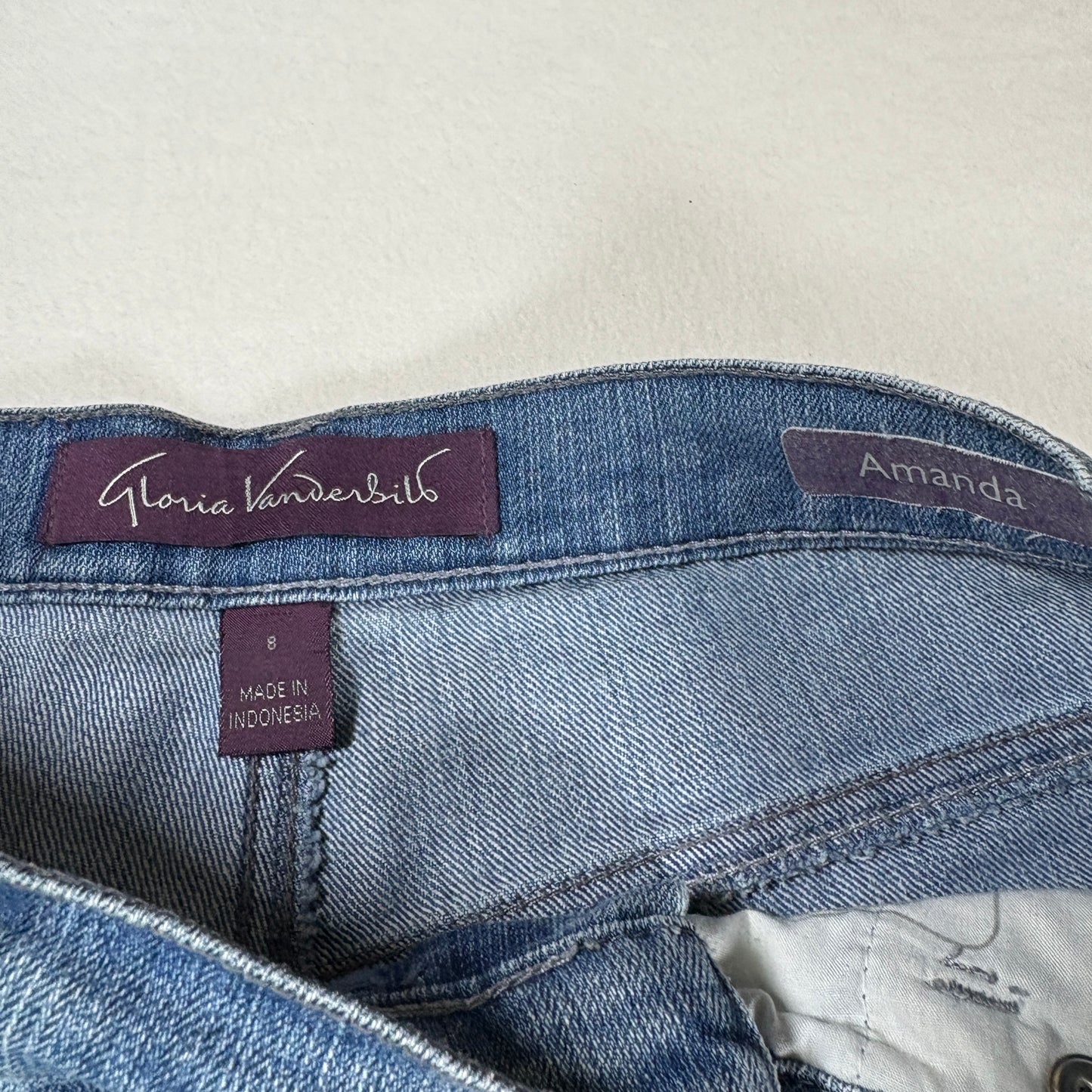 Gloria Vanderbilt Womens Jeans 8 Amanda High Rise Straight Blue Denim Y2K