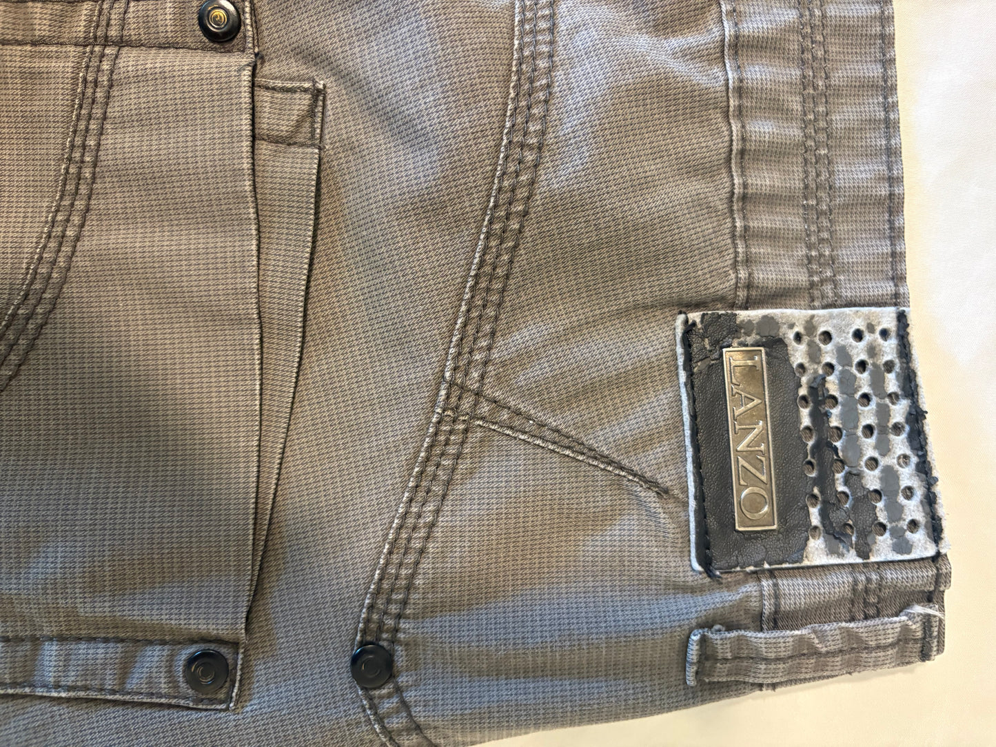 Lanzo Men's Pants 34x30 Gray Modern Fit Stretch Casual Straight Leg Designer