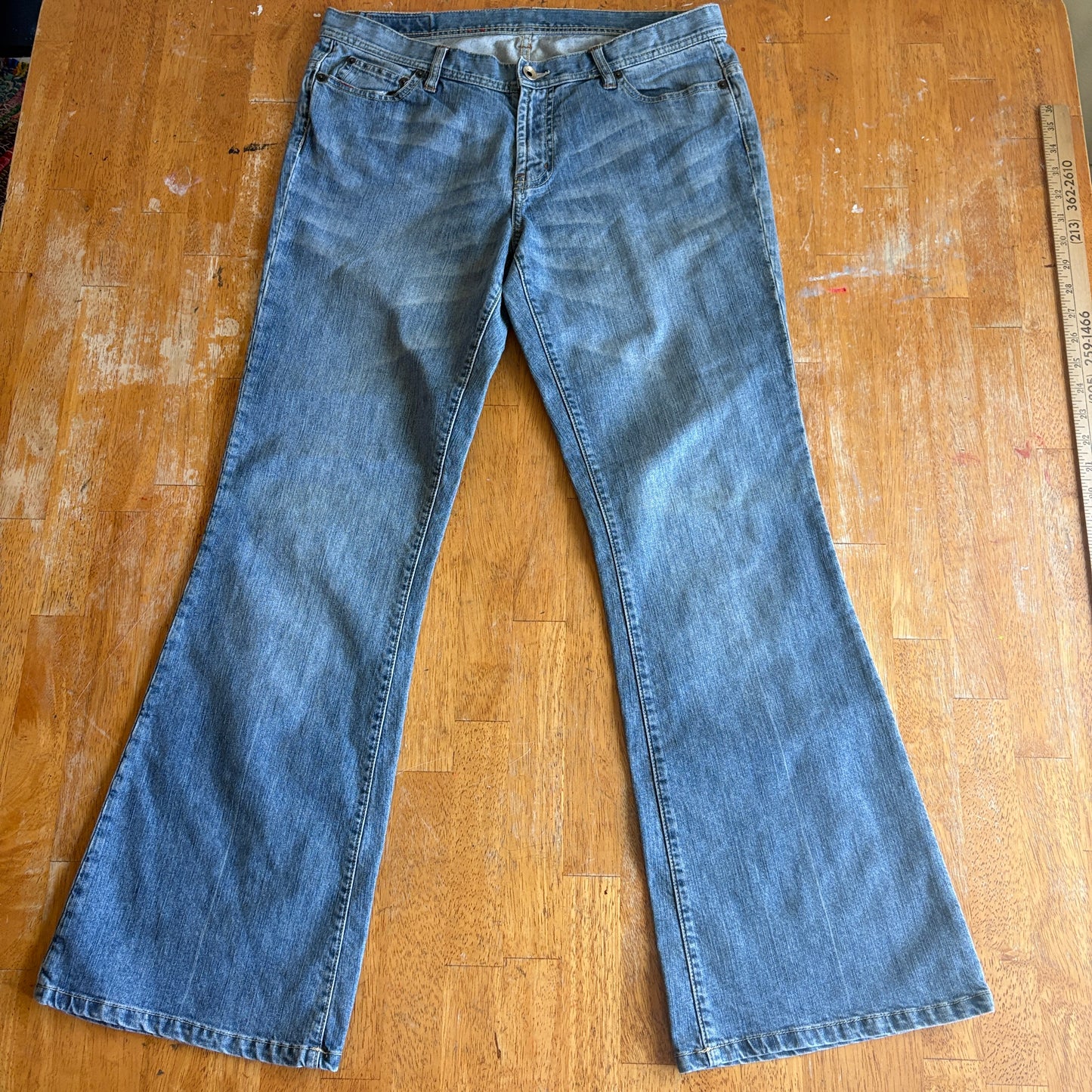 Y2K Flare Bootcut Jeans X2 Denim Low Rise Stretch Tag W10 Fits Like 32X29 Blue