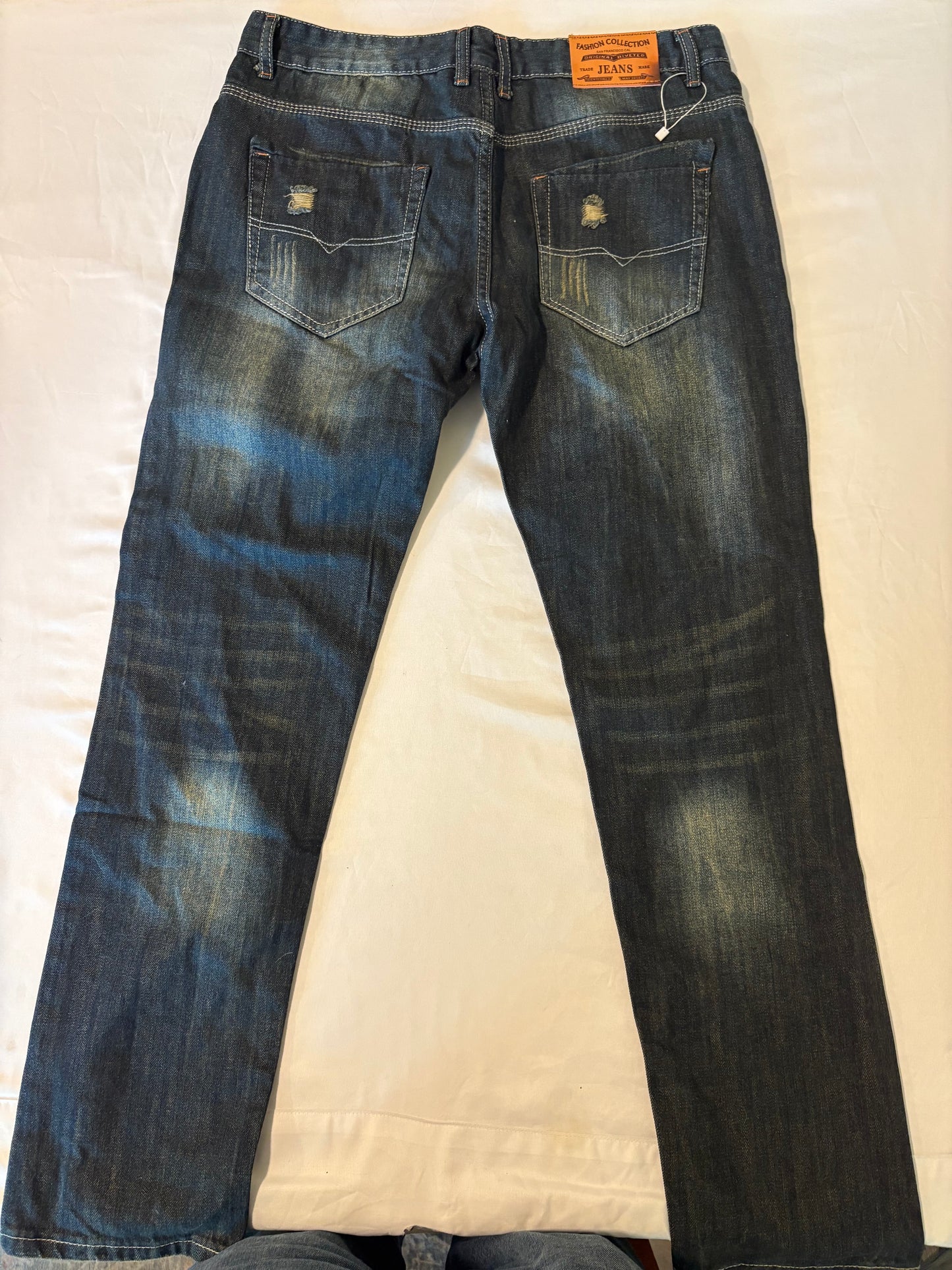 Fashion Collection Jeans Mens 36 Distressed Patchwork Ripped Denim Streetwear