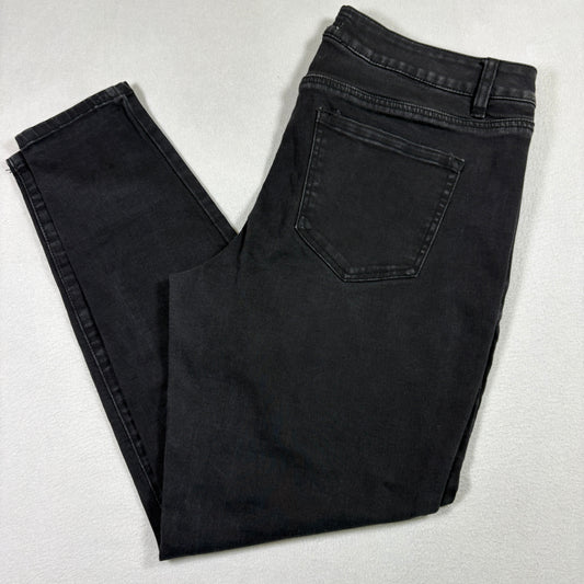 Lane Bryant Womens Black Mid Rise Super Stretch Skinny Jeans 16L Plus Size