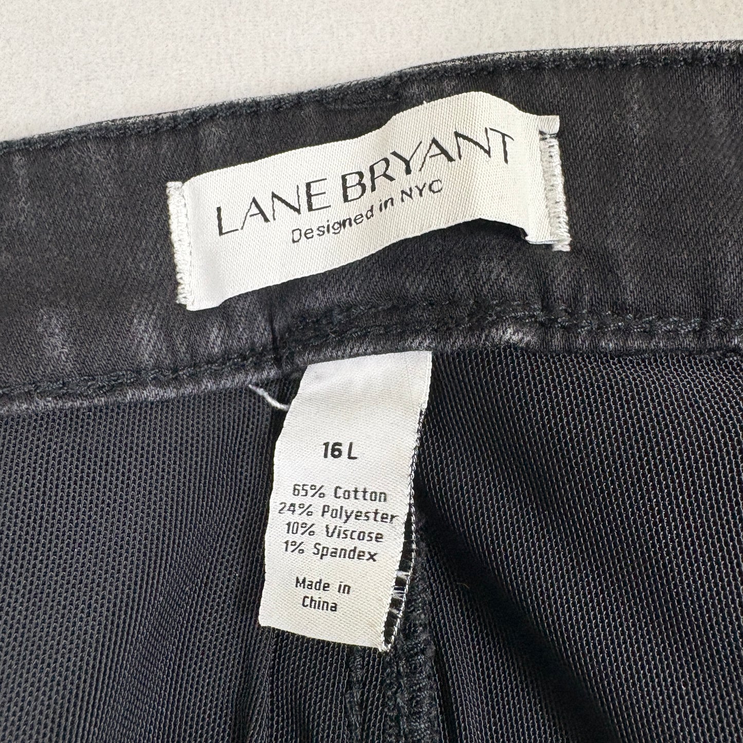 Lane Bryant Womens Black Mid Rise Super Stretch Skinny Jeans 16L Plus Size