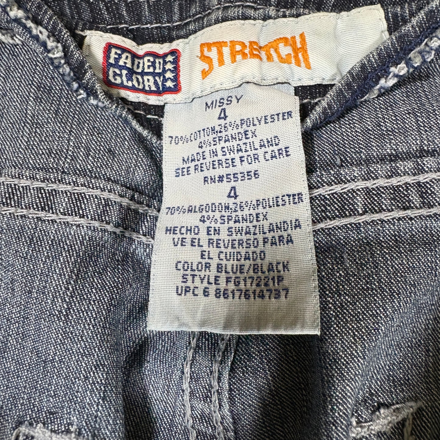 Faded Glory Womens Jeans 4 Stretch Bootcut Blue Black Denim Y2K Vintage