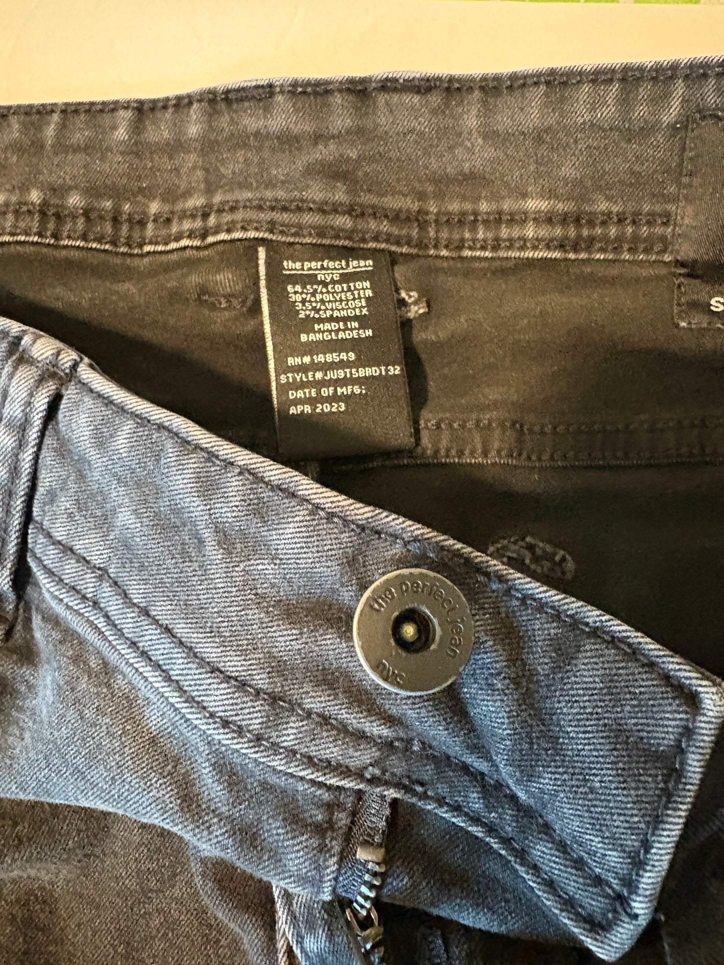 The Perfect Jean NYC Men’s Jeans 36x32 Black Slim Thick Stretch Fit Casual