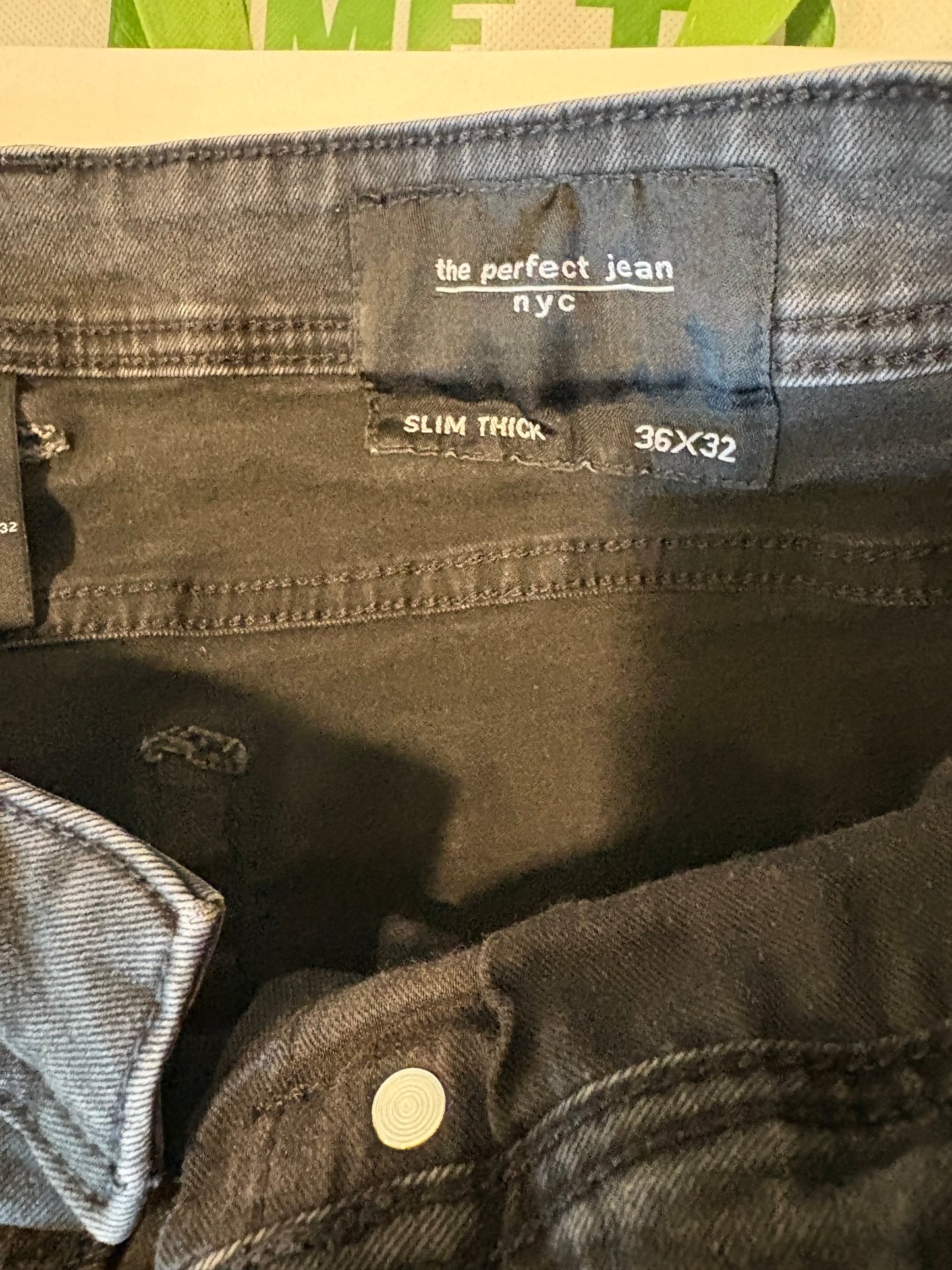 The Perfect Jean NYC Men’s Jeans 36x32 Black Slim Thick Stretch Fit Casual