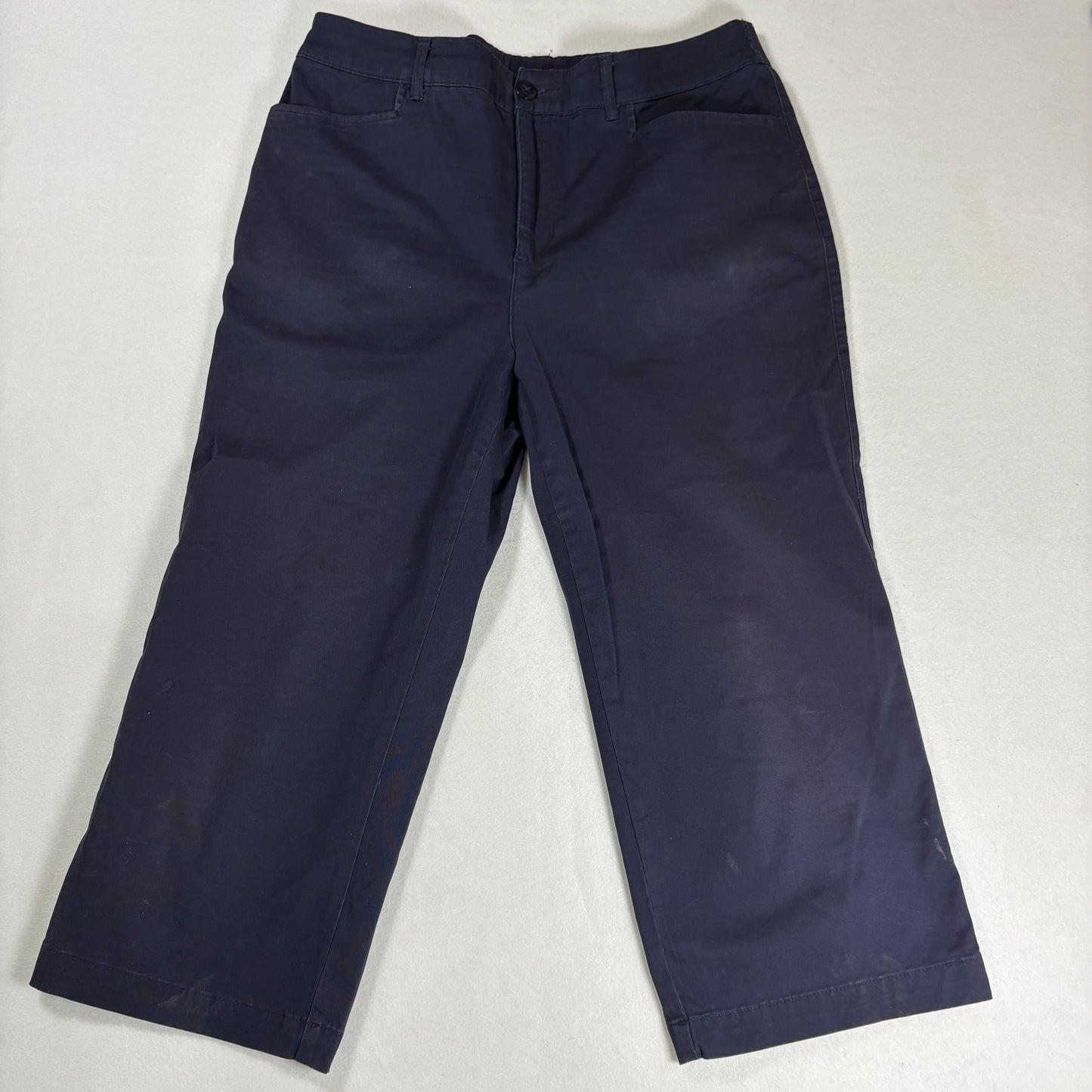 Croft & Barrow Womens Chino Pants 10 Classic Fit Stretch Navy Blue Casual