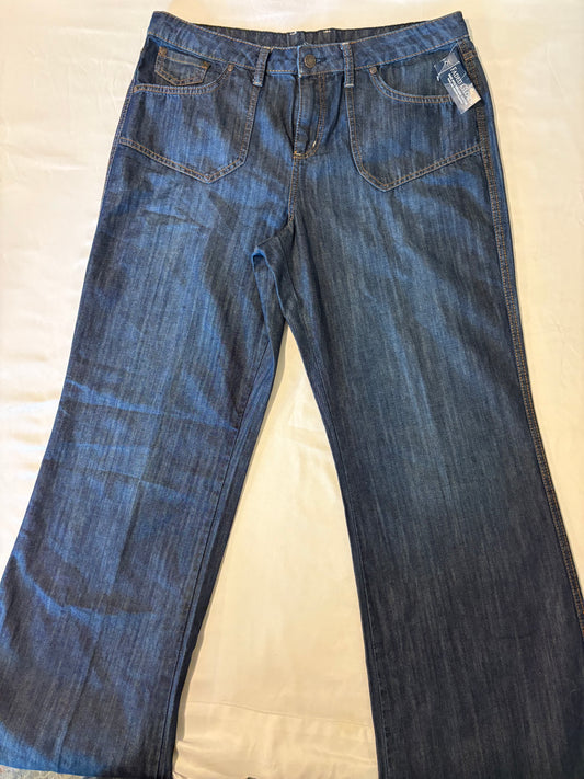 Faded Glory Women’s Jeans Size 14 ~34 Waist Organic Denim Straight Leg Dark Wash