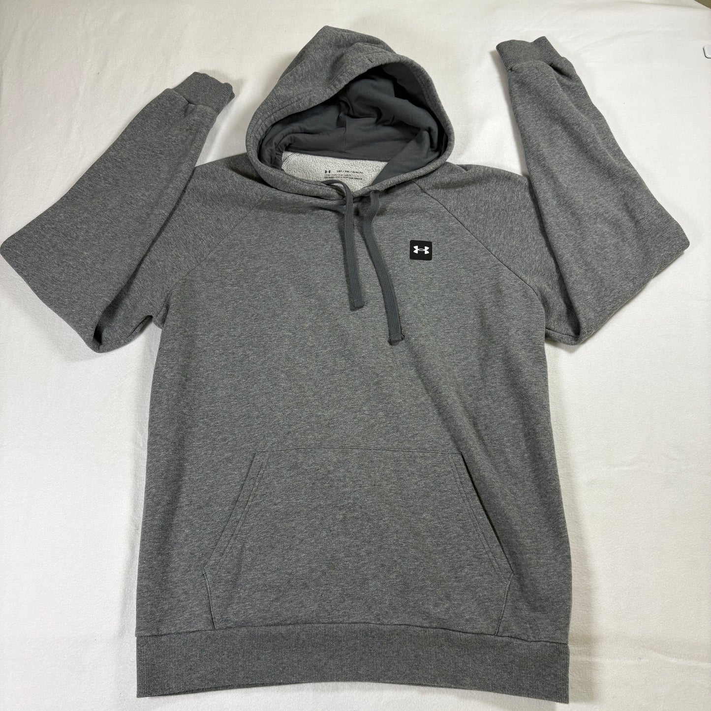 Under Armour Hoodie Mens Large Gray Coldgear Fleece Pullover Warm Streetwear