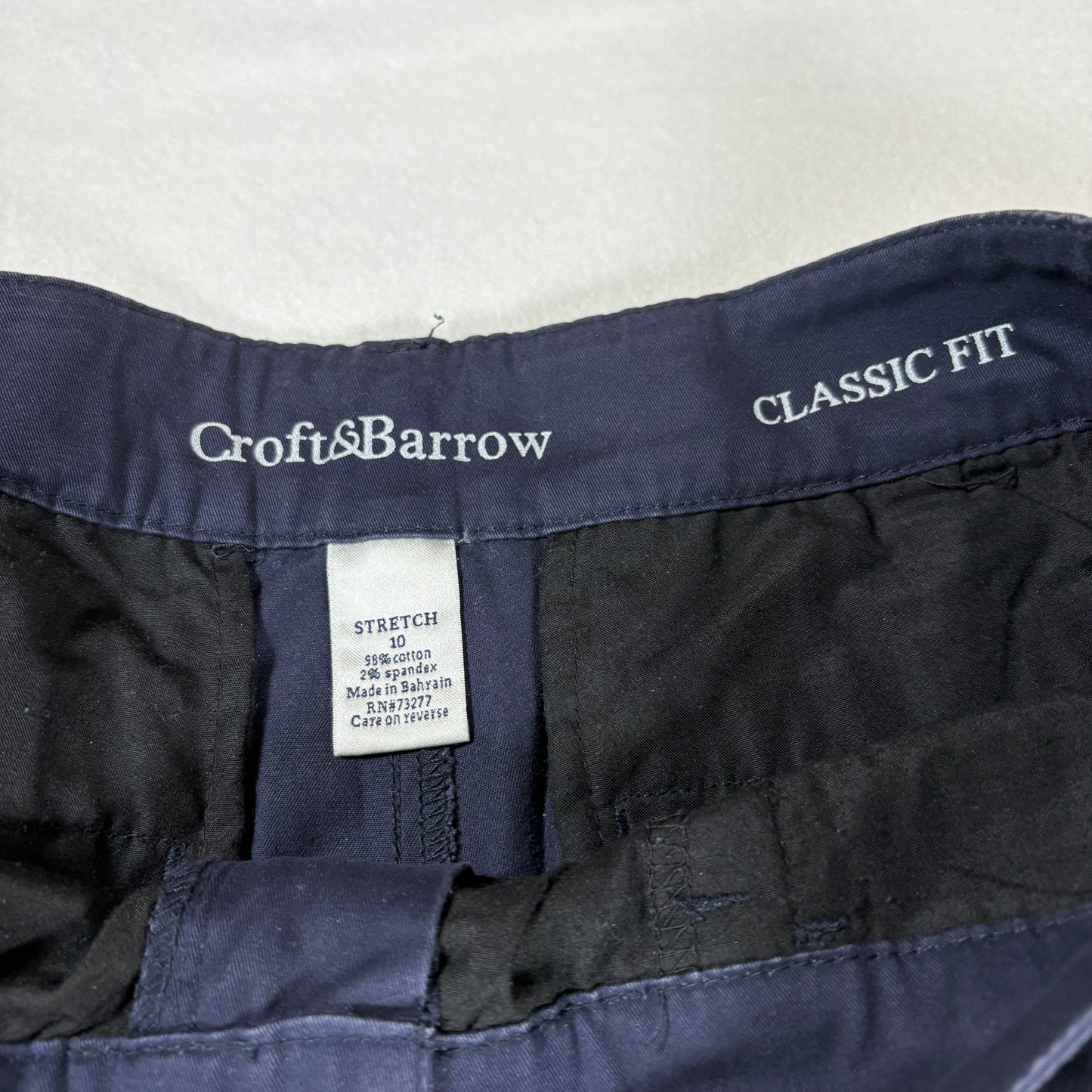 Croft & Barrow Womens Chino Pants 10 Classic Fit Stretch Navy Blue Casual