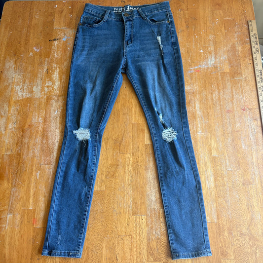 Y2K Distressed Skinny Jeans Pastel Jeans Stretch Ripped Tag Size X Fits 28X28