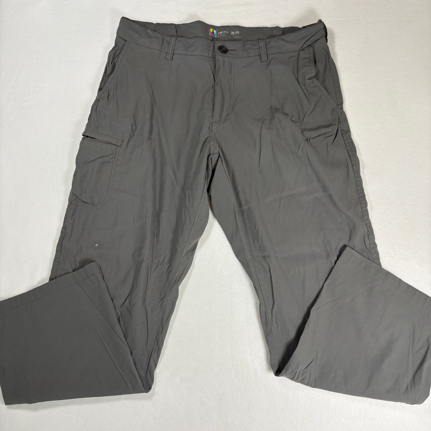 LB Tech Mens Pants 36x30 Classic Fit Gray Casual Chino Lightweight