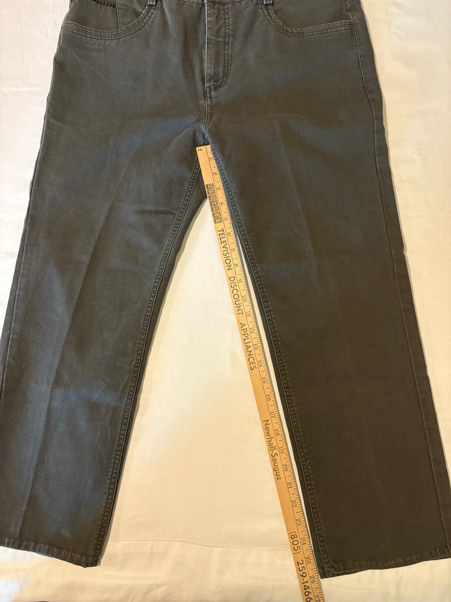 Moderno Men’s Olive Green Stretch Pants Size 36 Casual Cotton Blend