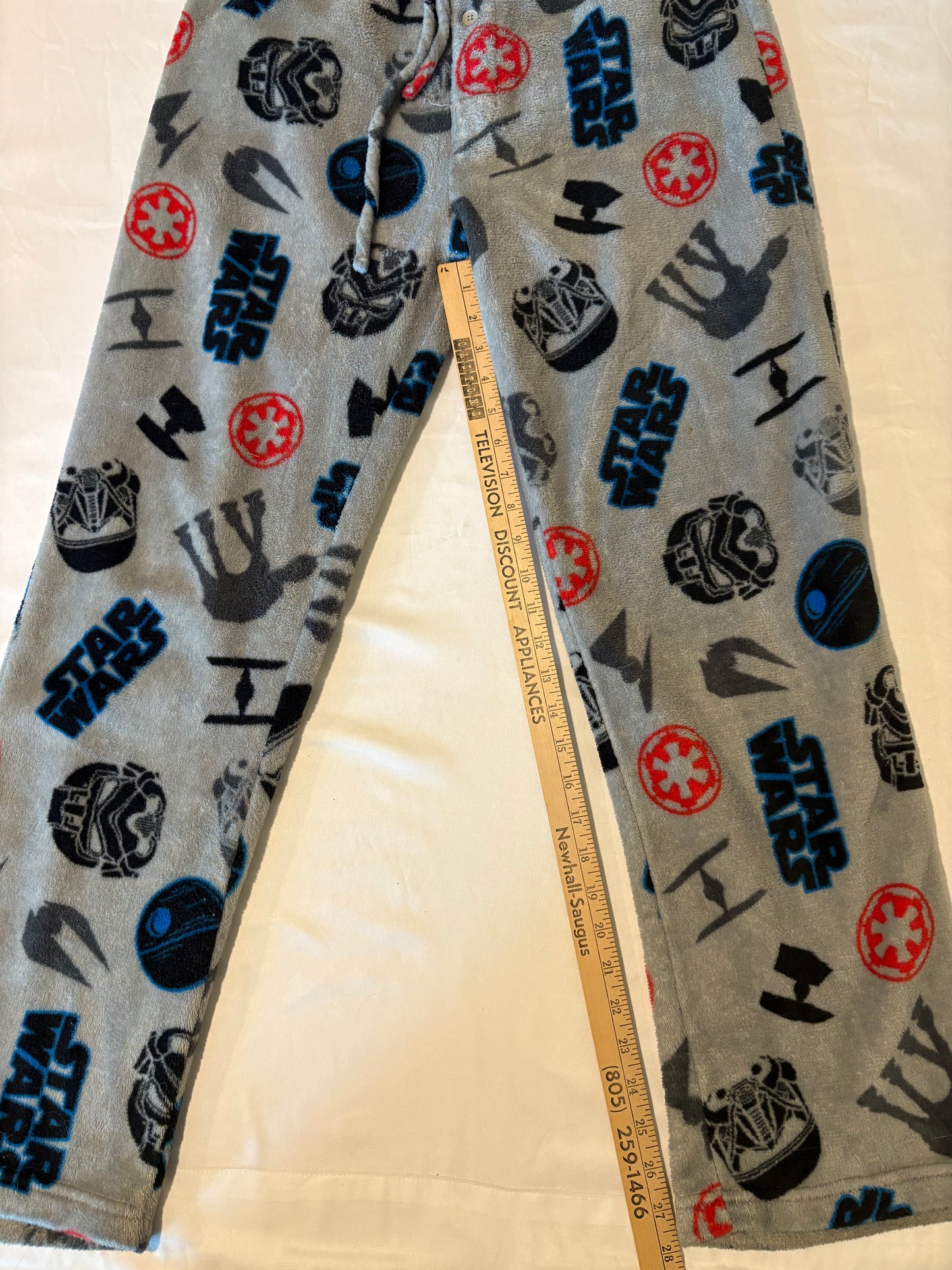 Star Wars Men’s Lounge Pants Size L Gray Fleece Pajamas Sith Trooper Ships