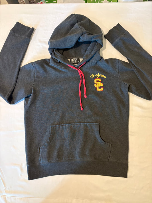 USC Trojans Team Trojan Hoodie XL Gray Embroidered Pullover Sweatshirt Men’s