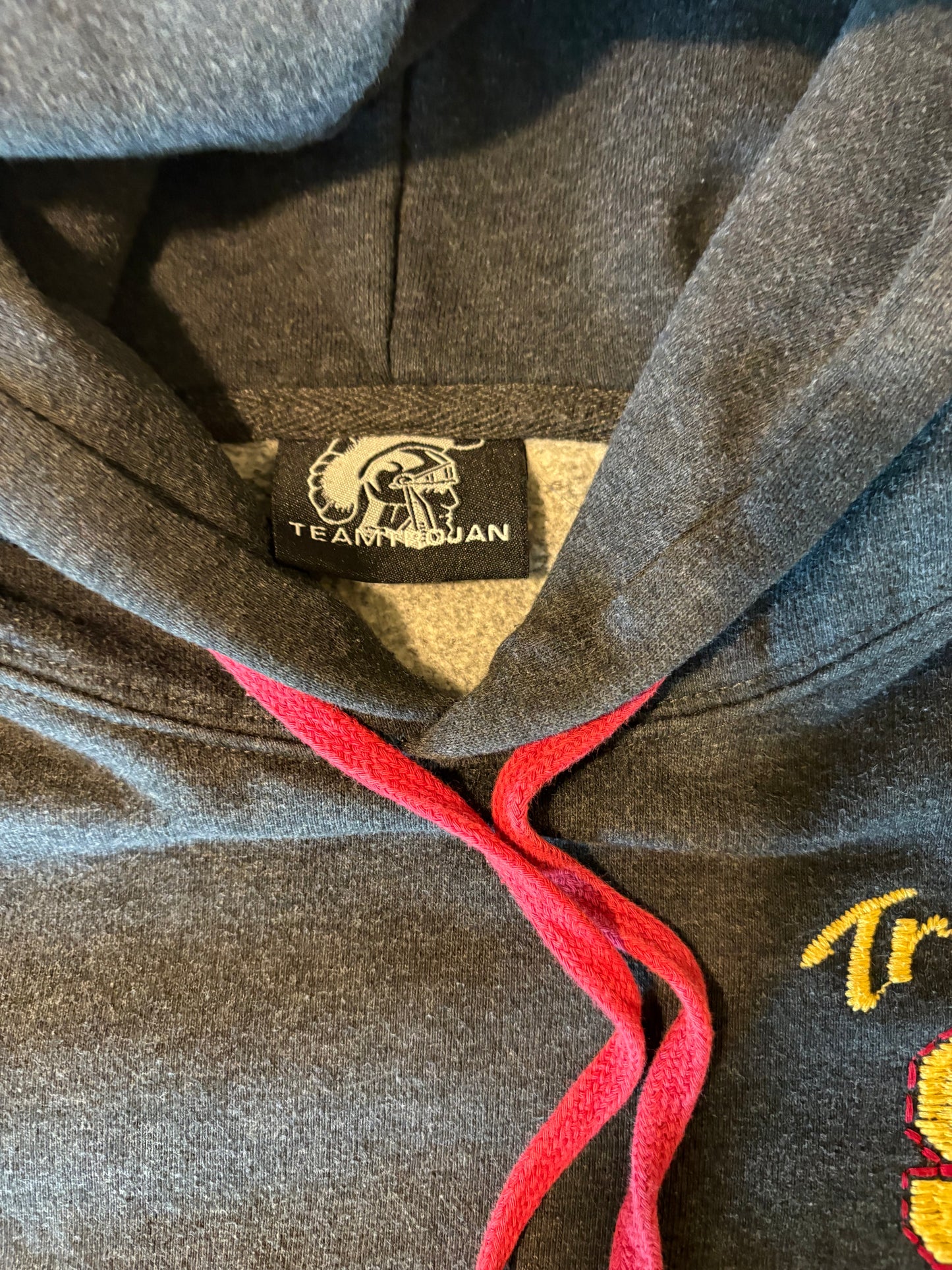 USC Trojans Team Trojan Hoodie XL Gray Embroidered Pullover Sweatshirt Men’s