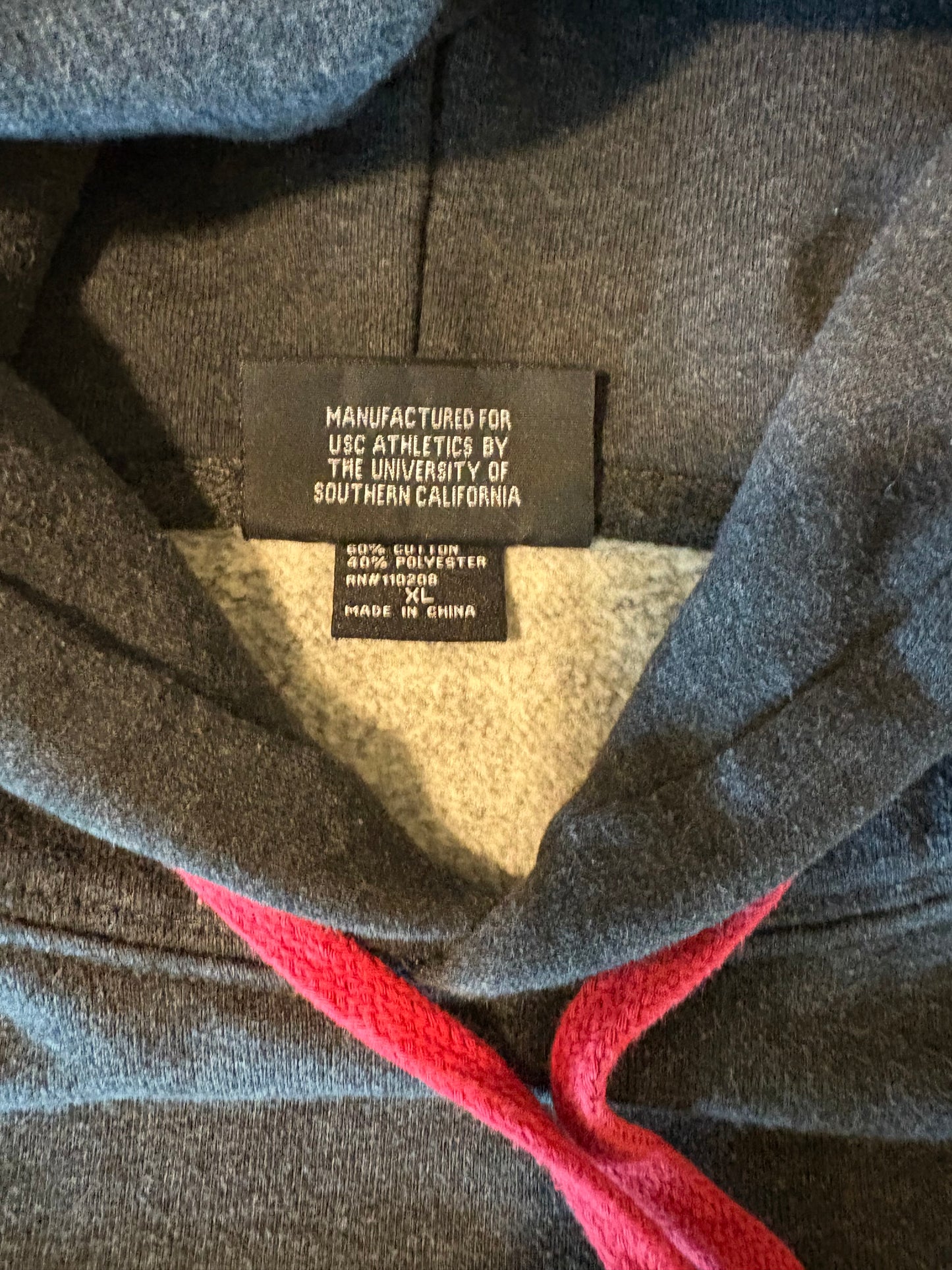 USC Trojans Team Trojan Hoodie XL Gray Embroidered Pullover Sweatshirt Men’s