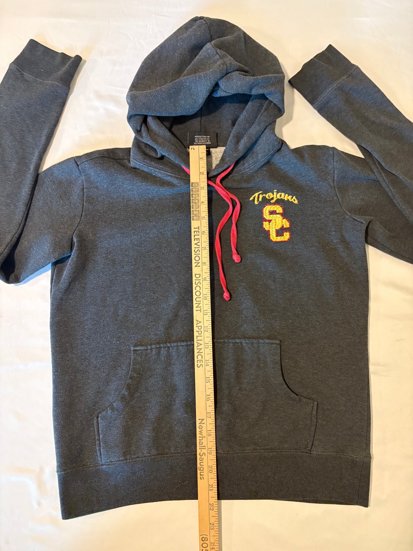 USC Trojans Team Trojan Hoodie XL Gray Embroidered Pullover Sweatshirt Men’s