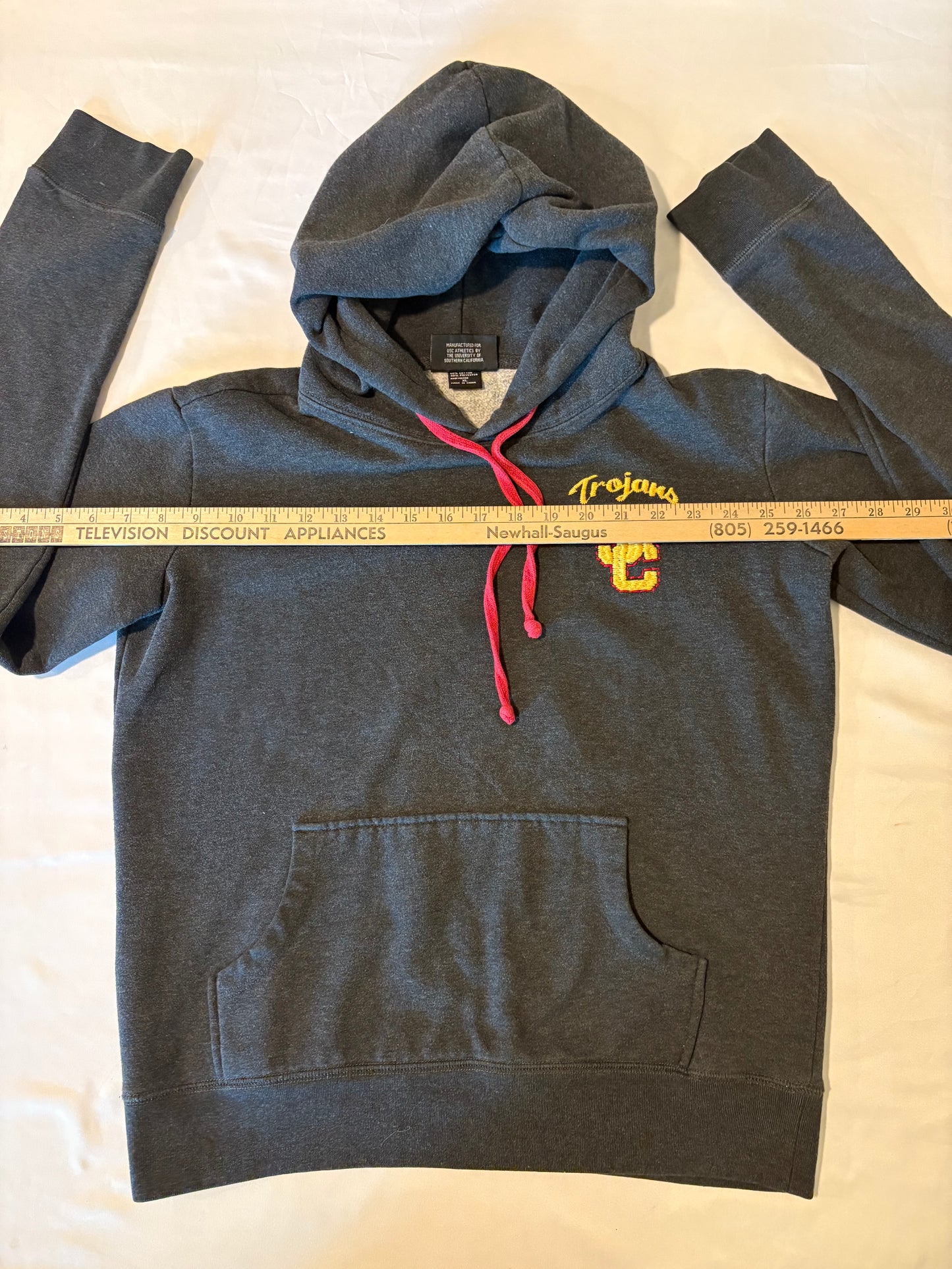 USC Trojans Team Trojan Hoodie XL Gray Embroidered Pullover Sweatshirt Men’s
