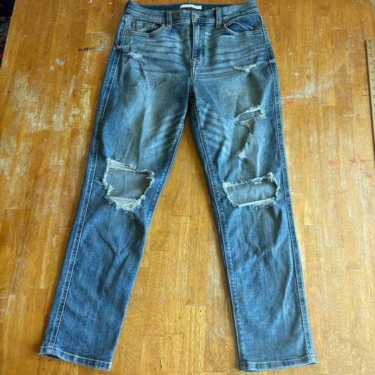Distressed Skinny Jeans High Rise Ripped Streetwear Eunina 3/26 Fits Like 30X27