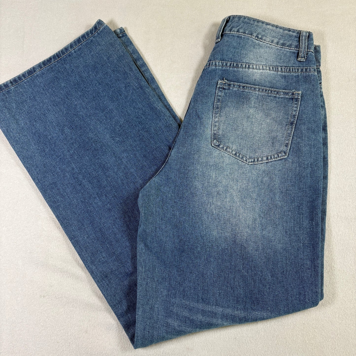 HUUO30 Womens Blue Distressed Baggy Jeans Medium Y2K 90s Grunge High Rise Denim