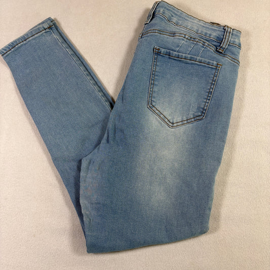 Mellow Denim Womens Light Blue High Rise Skinny Jeans Size 15 Y2K Stretch