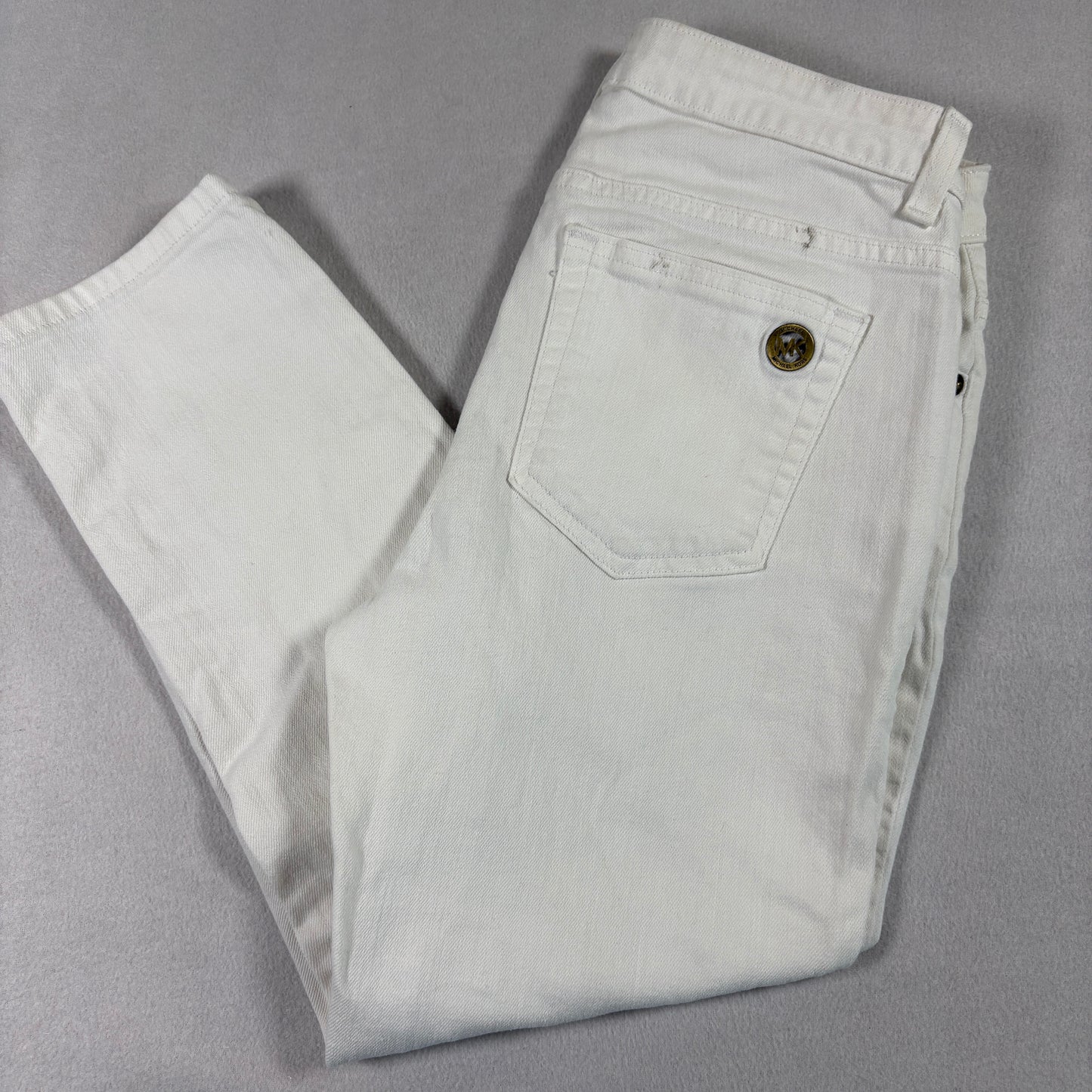 Michael Kors Womens White Skinny Jeans Size 4 Stretch Denim Designer Classic