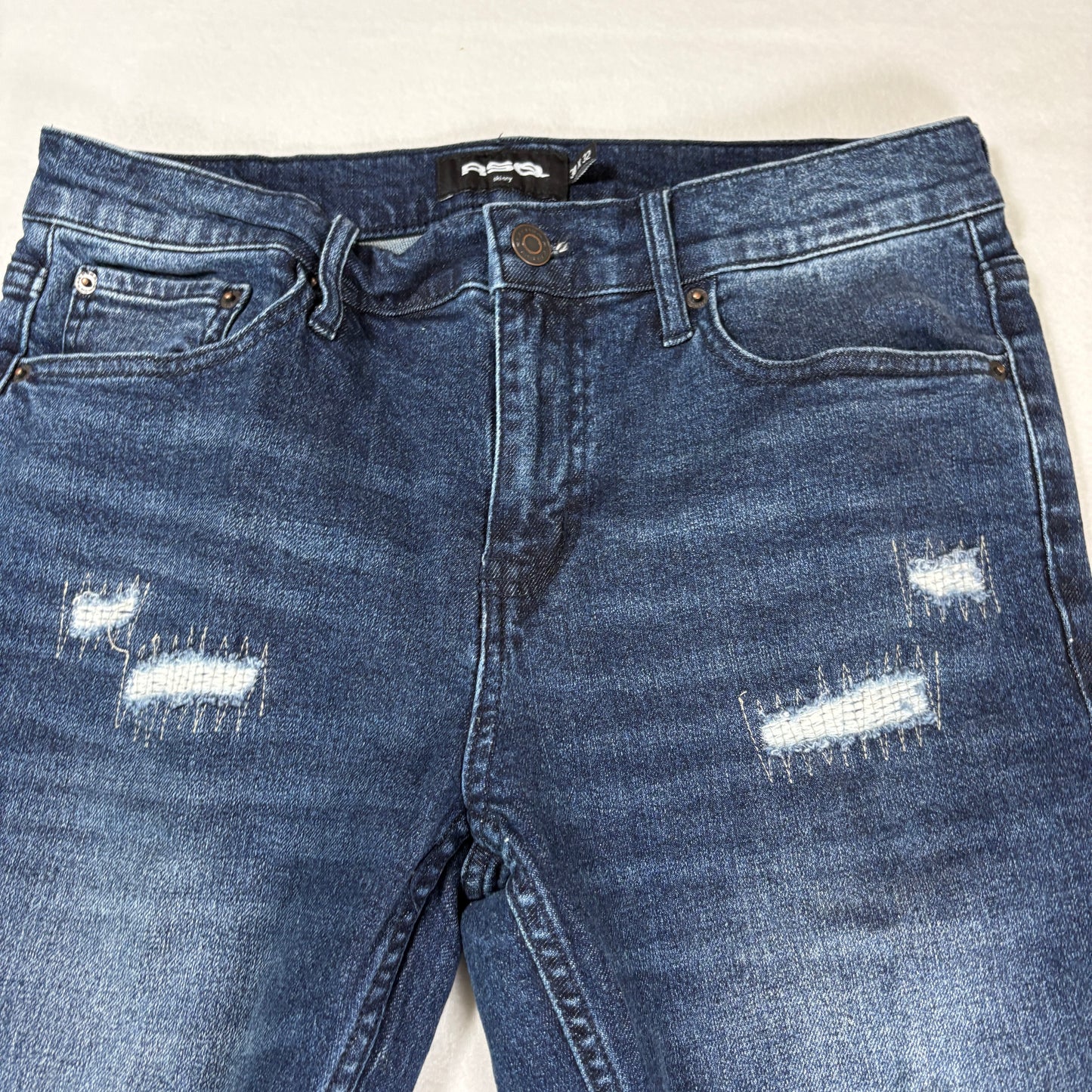 RSQ Mens Jeans 30x32 Skinny Fit Dark Wash Stretch Denim Y2K Vintage