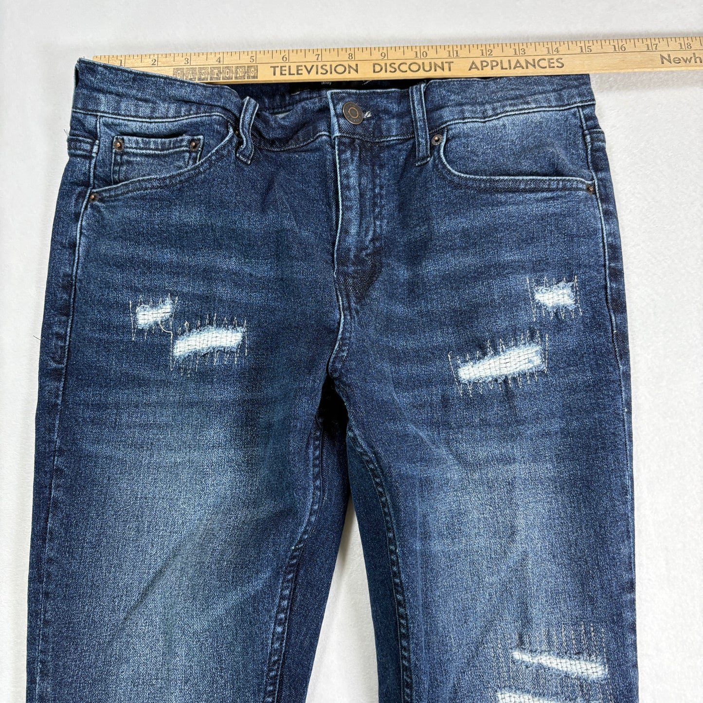 RSQ Mens Jeans 30x32 Skinny Fit Dark Wash Stretch Denim Y2K Vintage