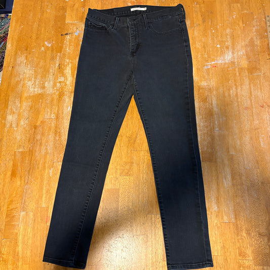 High Rise Skinny Jeans Womens Levis 311 Tag 29 Fits Like 30x27 Black Wash