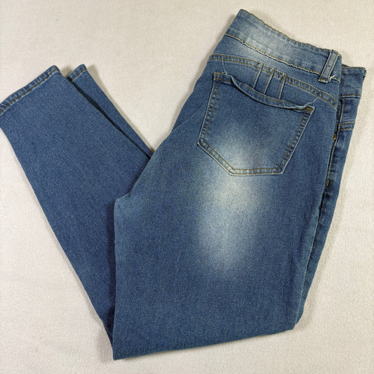 Between Us Womens Jeans Size 17 Blue High Rise Stretch Denim Skinny Y2K Vintage