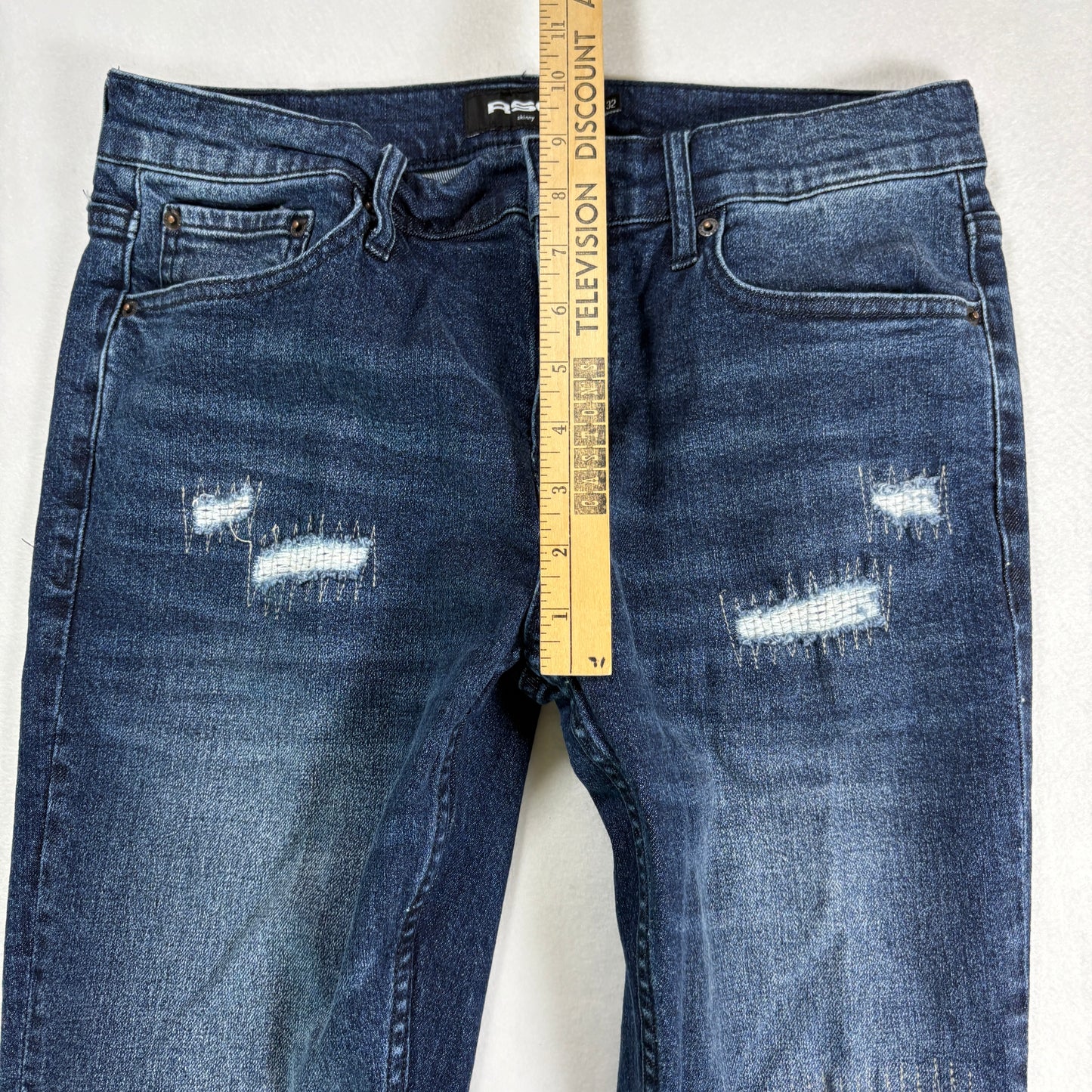 RSQ Mens Jeans 30x32 Skinny Fit Dark Wash Stretch Denim Y2K Vintage