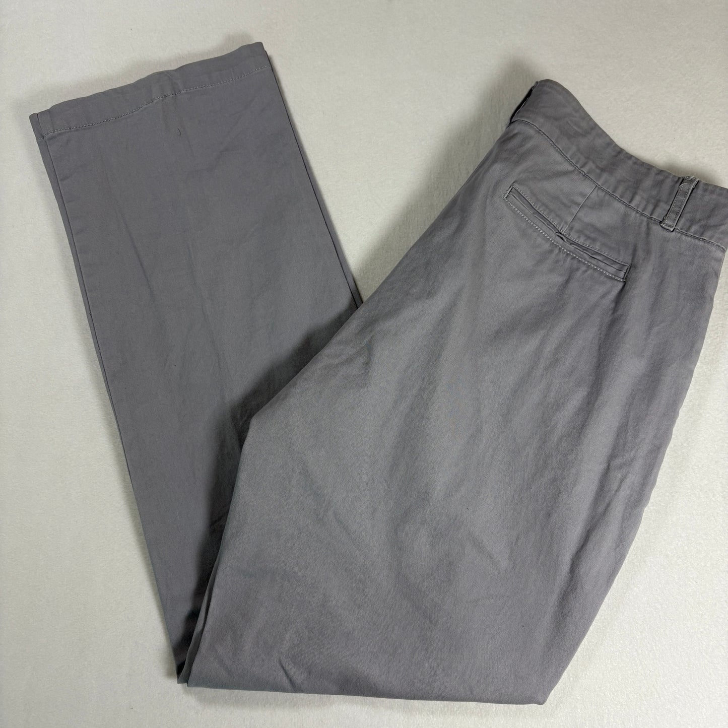 Gloria Vanderbilt Womens Pants 14 Gray Classic Fit Stretch Chino Casual