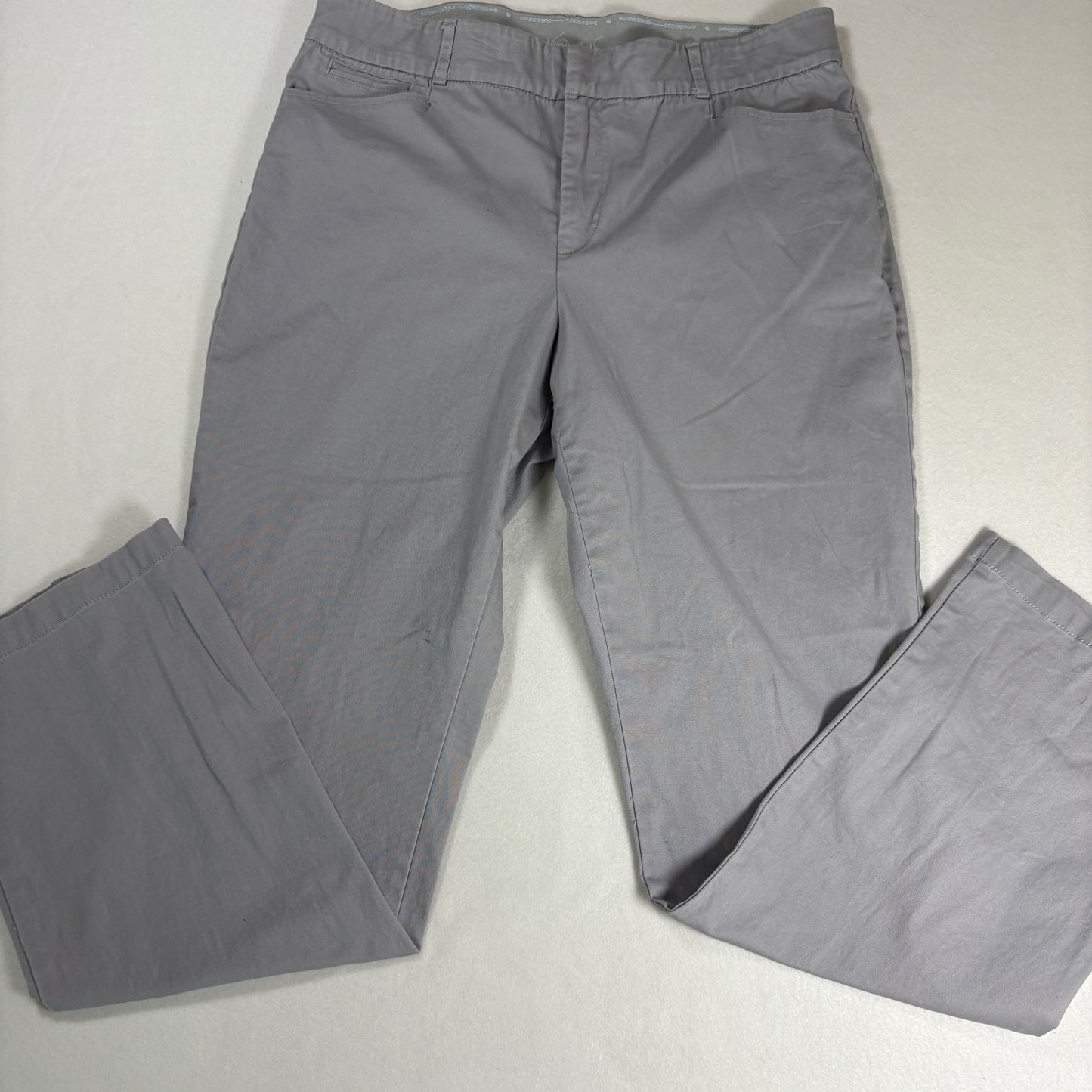 Gloria Vanderbilt Womens Pants 14 Gray Classic Fit Stretch Chino Casual