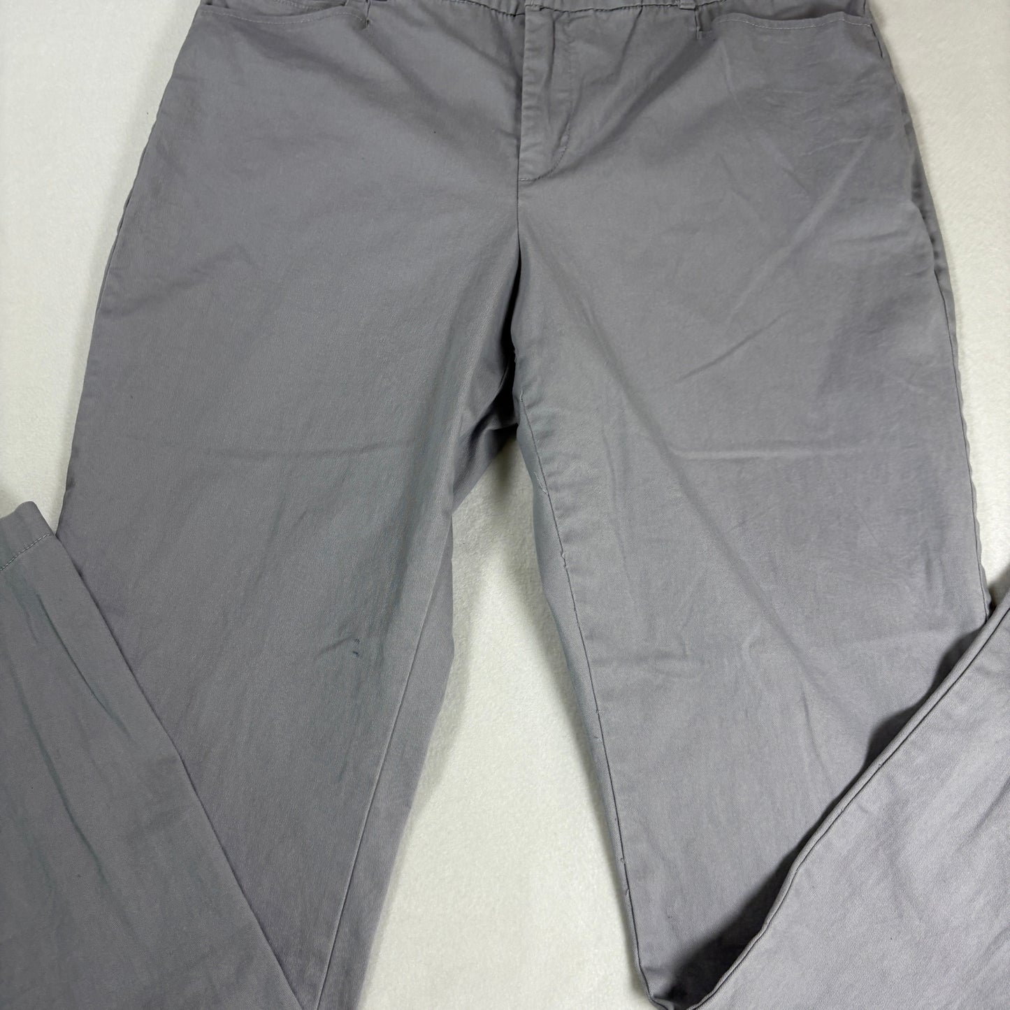 Gloria Vanderbilt Womens Pants 14 Gray Classic Fit Stretch Chino Casual