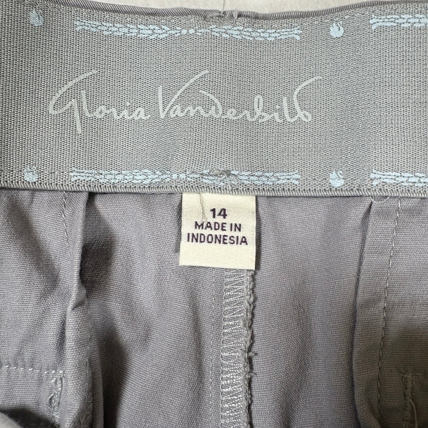 Gloria Vanderbilt Womens Pants 14 Gray Classic Fit Stretch Chino Casual