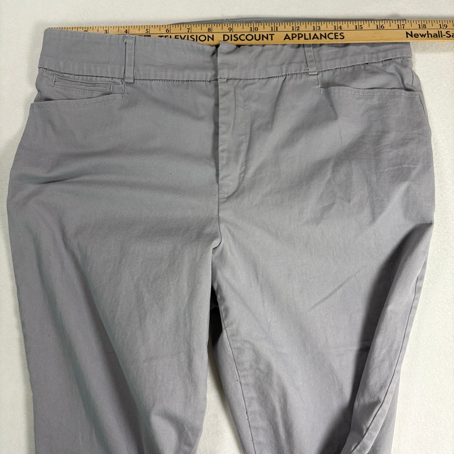 Gloria Vanderbilt Womens Pants 14 Gray Classic Fit Stretch Chino Casual