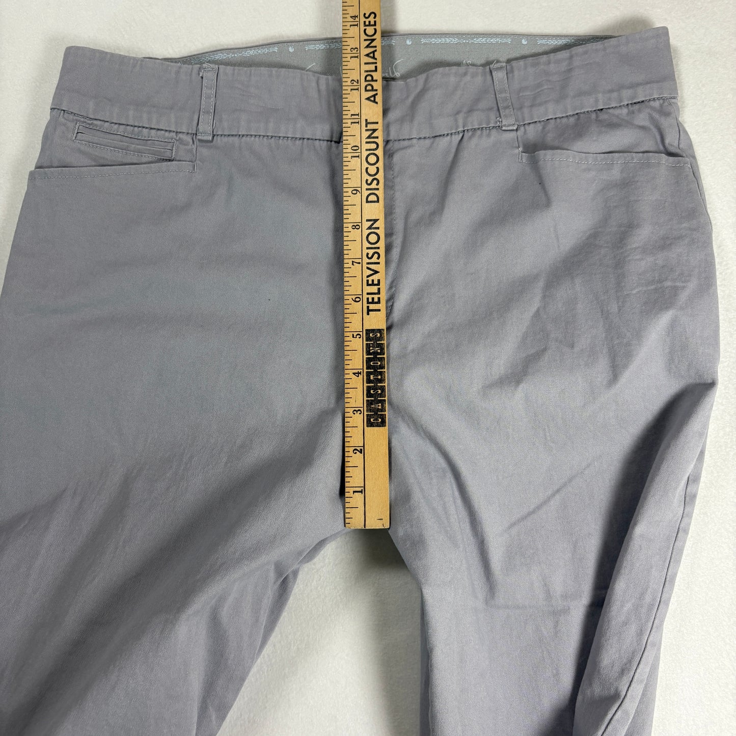 Gloria Vanderbilt Womens Pants 14 Gray Classic Fit Stretch Chino Casual